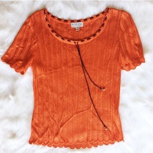 St. John Sport Open Weave Top